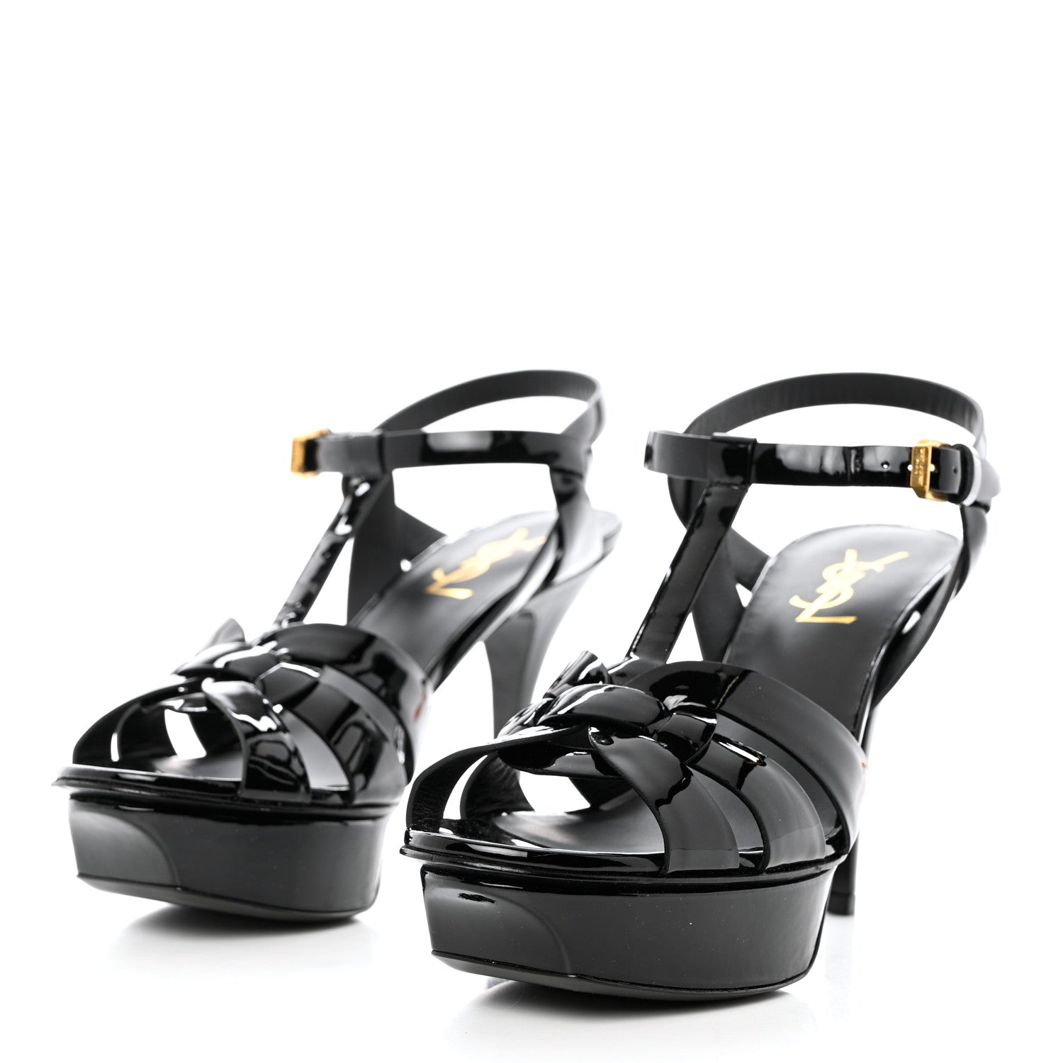 Saint Laurent Calfskin Tribute 75 Platform Sandals 37.5 Black 3 of 11