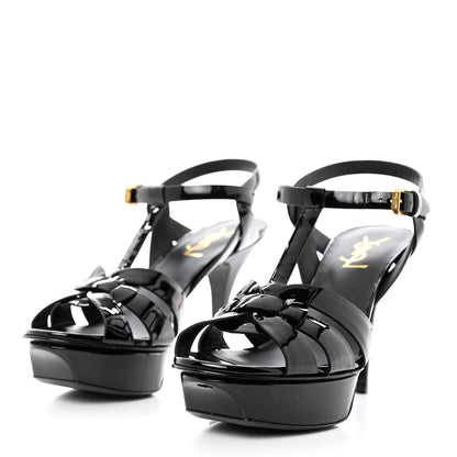 Saint Laurent Calfskin Tribute 75 Platform Sandals 37.5 Black 3 of 11