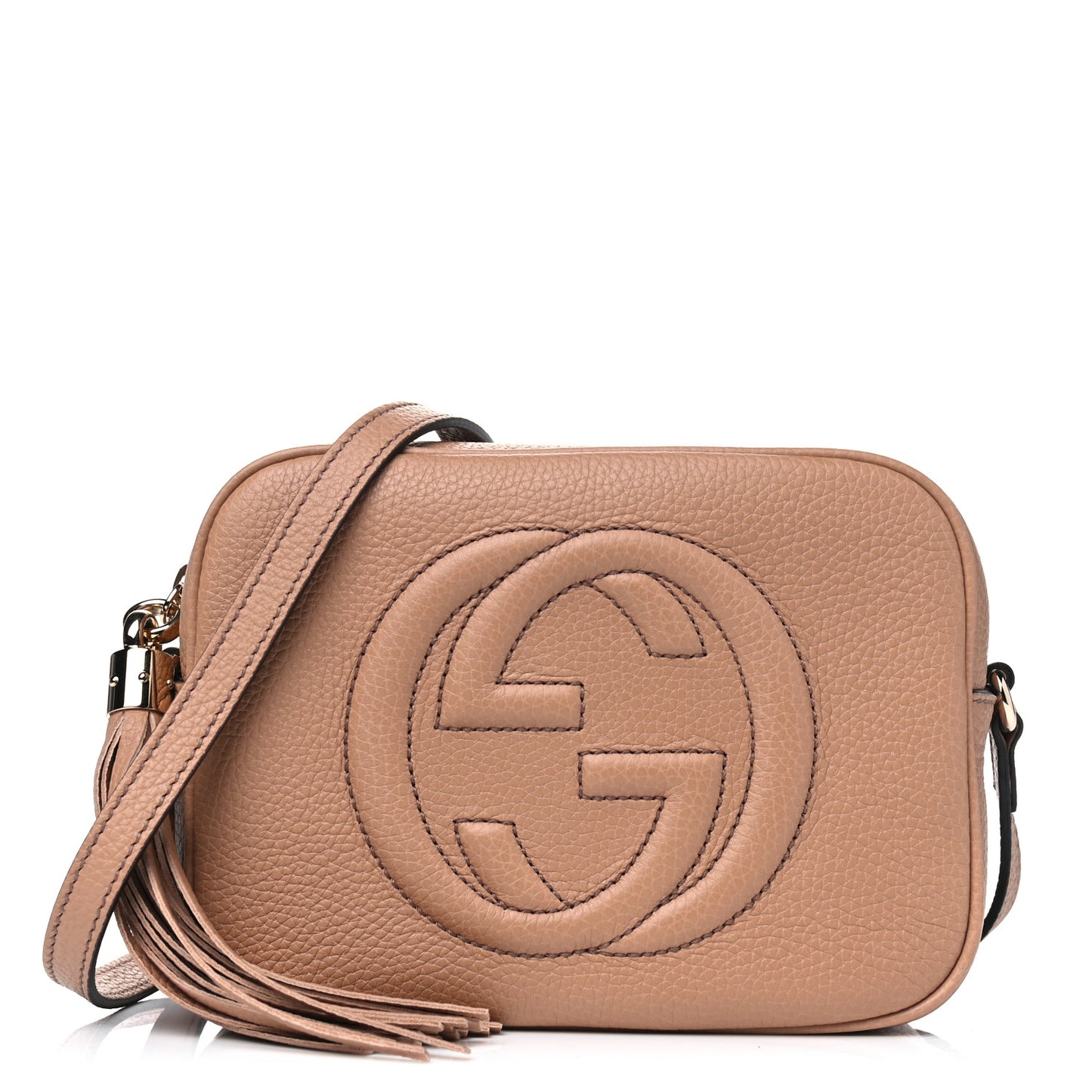 Pebbled Calfskin Small Soho Disco Bag Camelia