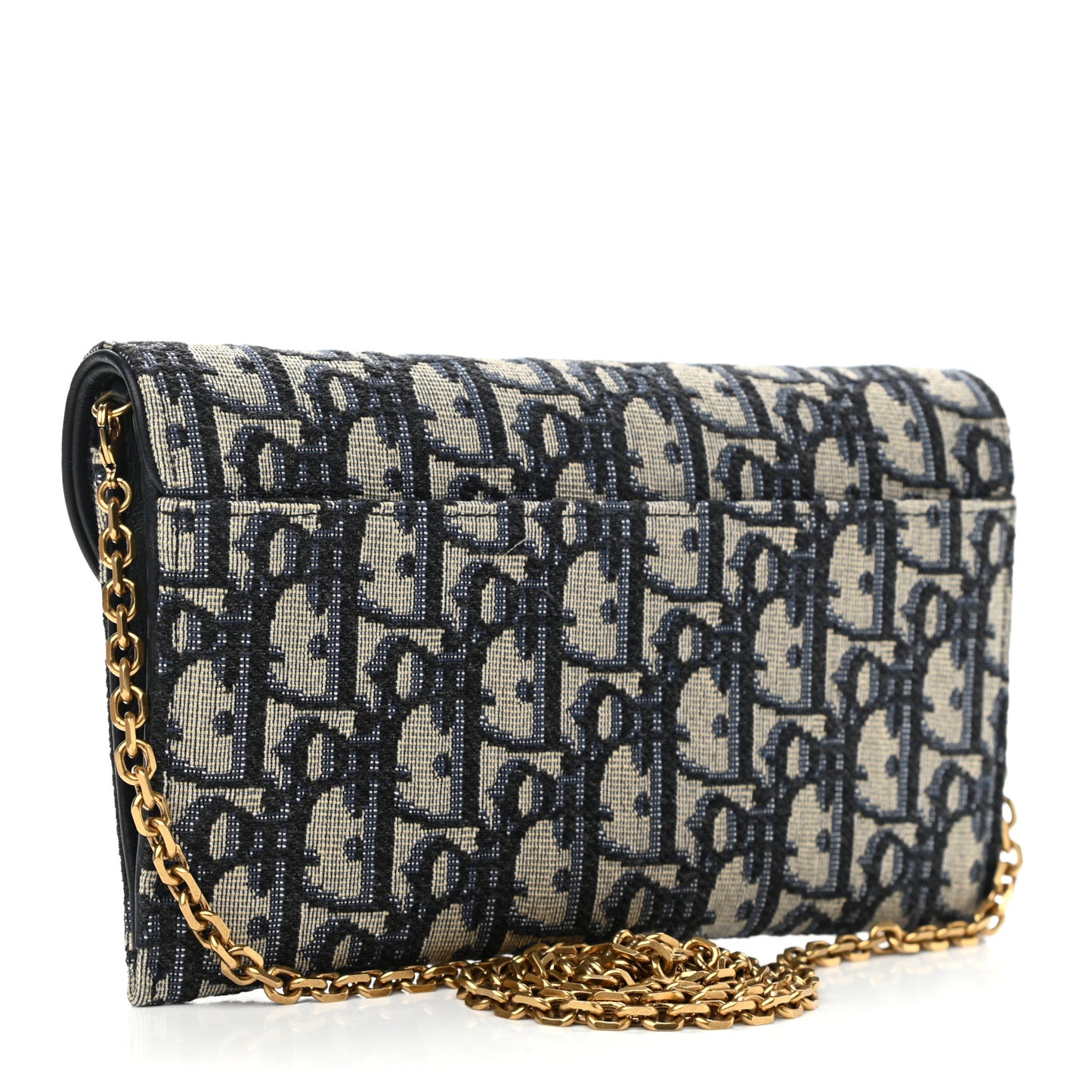 Oblique Saddle Chain Long Wallet Blue