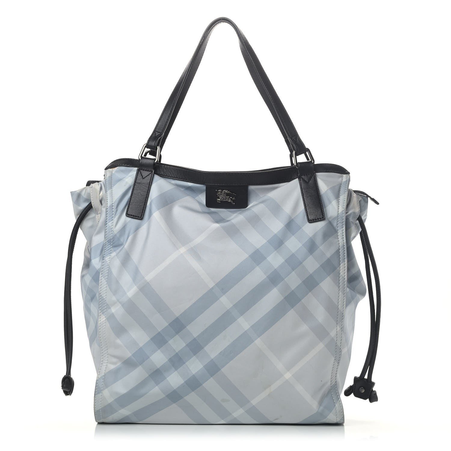 Burberry Nylon Check Buckleigh Packable Tote Light Blue 1 of 5
