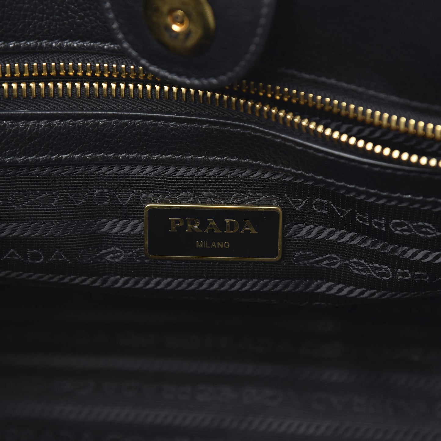 Glace Calf Small Twin Pocket Tote Black