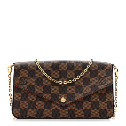 Louis Vuitton Damier Ebene Pochette Felicie Chain Wallet 1 of 10