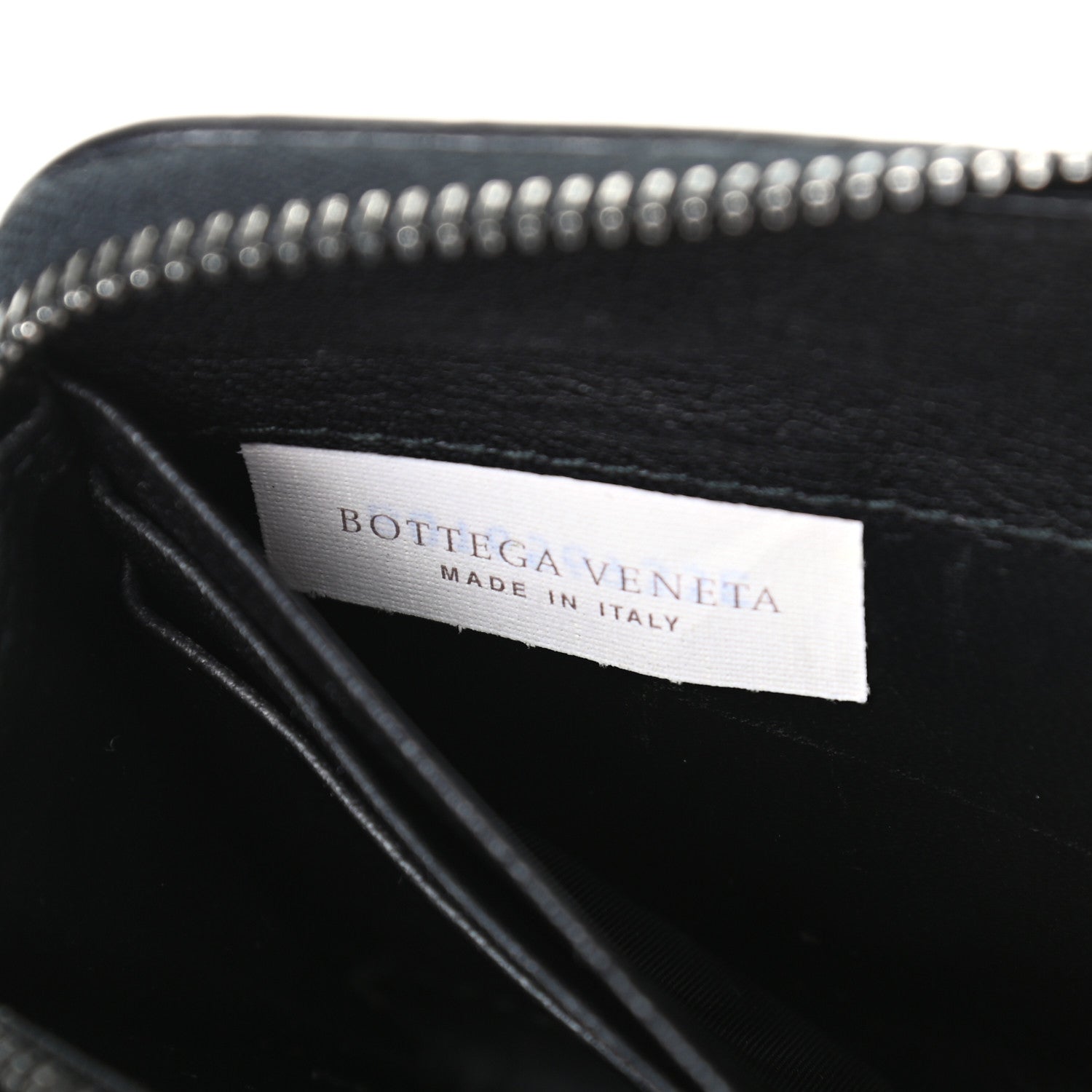 Bottega Veneta Goatskin Intrecciato Zip Around Wallet Black 6 of 6