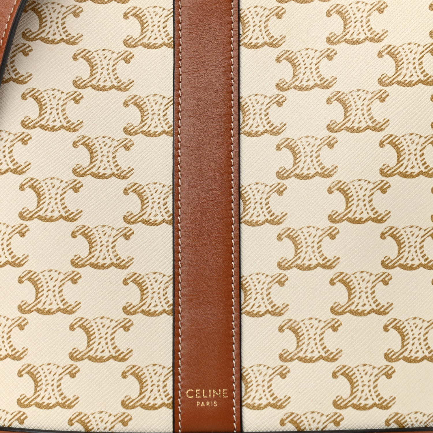 Celine Triomphe Canvas Calfskin Small Bucket Bag White 8 of 11