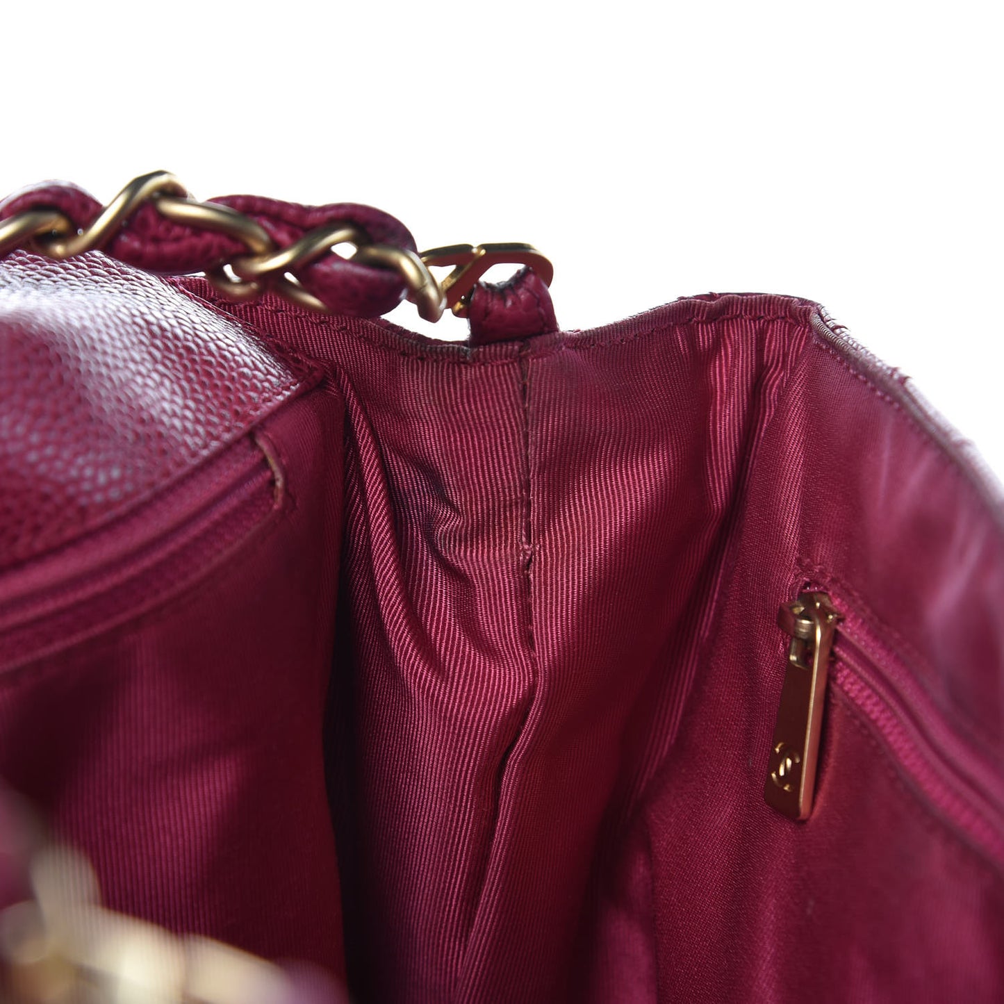 Caviar Diamond Stitched Shoulder Bag Dark Pink