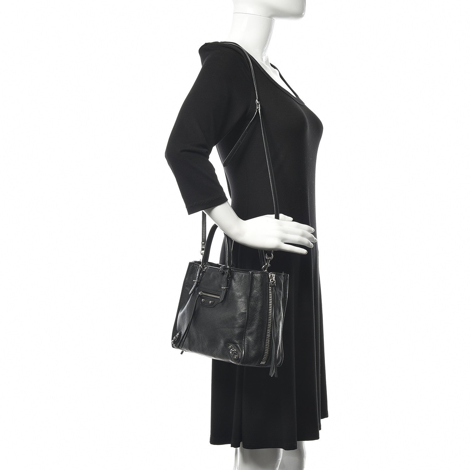 Balenciaga Veau Papier A6 Zip Around Tote Black 2 of 11