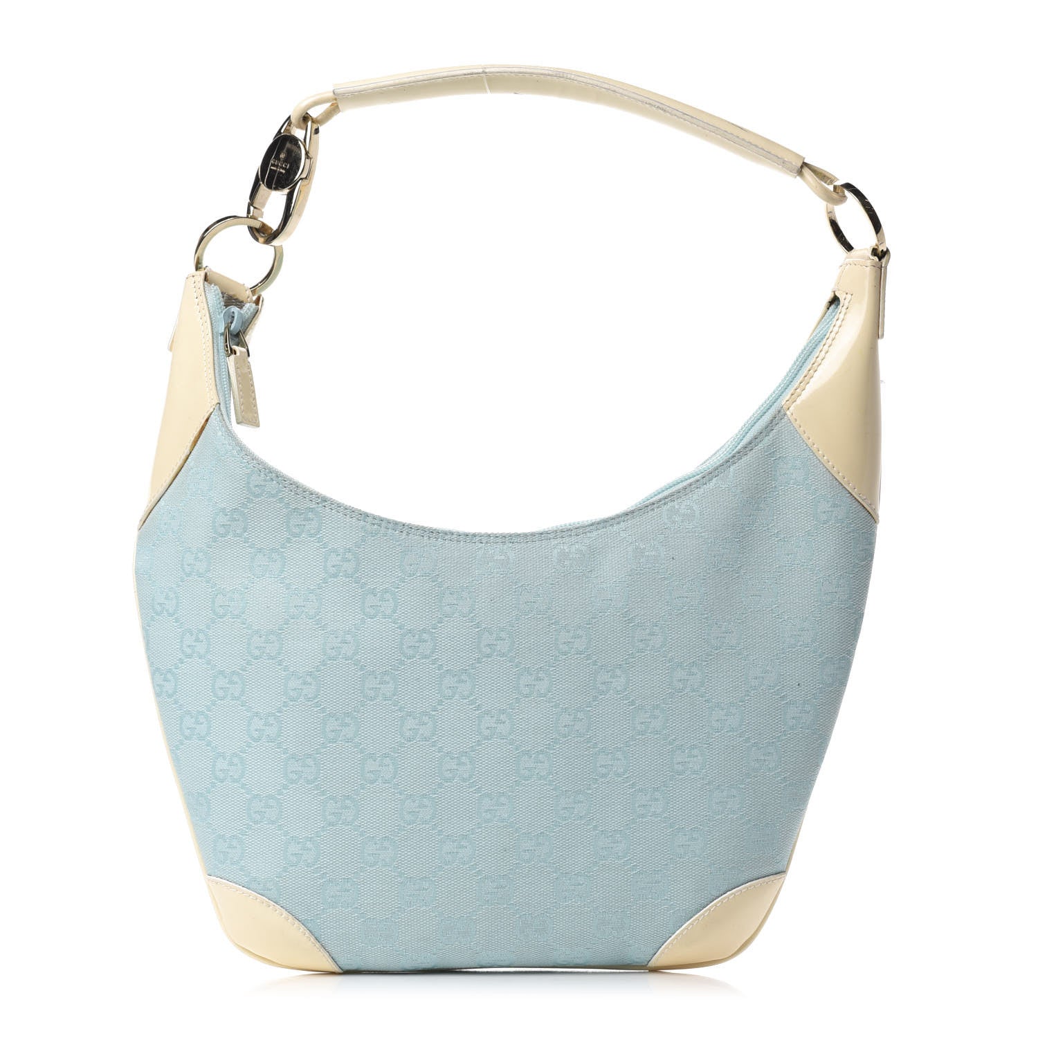 Gucci Monogram Patent Small Hobo Blue 1 of 17