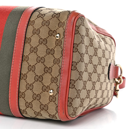Gucci Monogram Vintage Web Medium Boston Pink 10 of 15