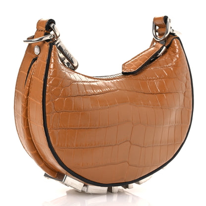 Fendi Crocodile Nano Fendigraphy Hobo Charm Caramello 3 of 11