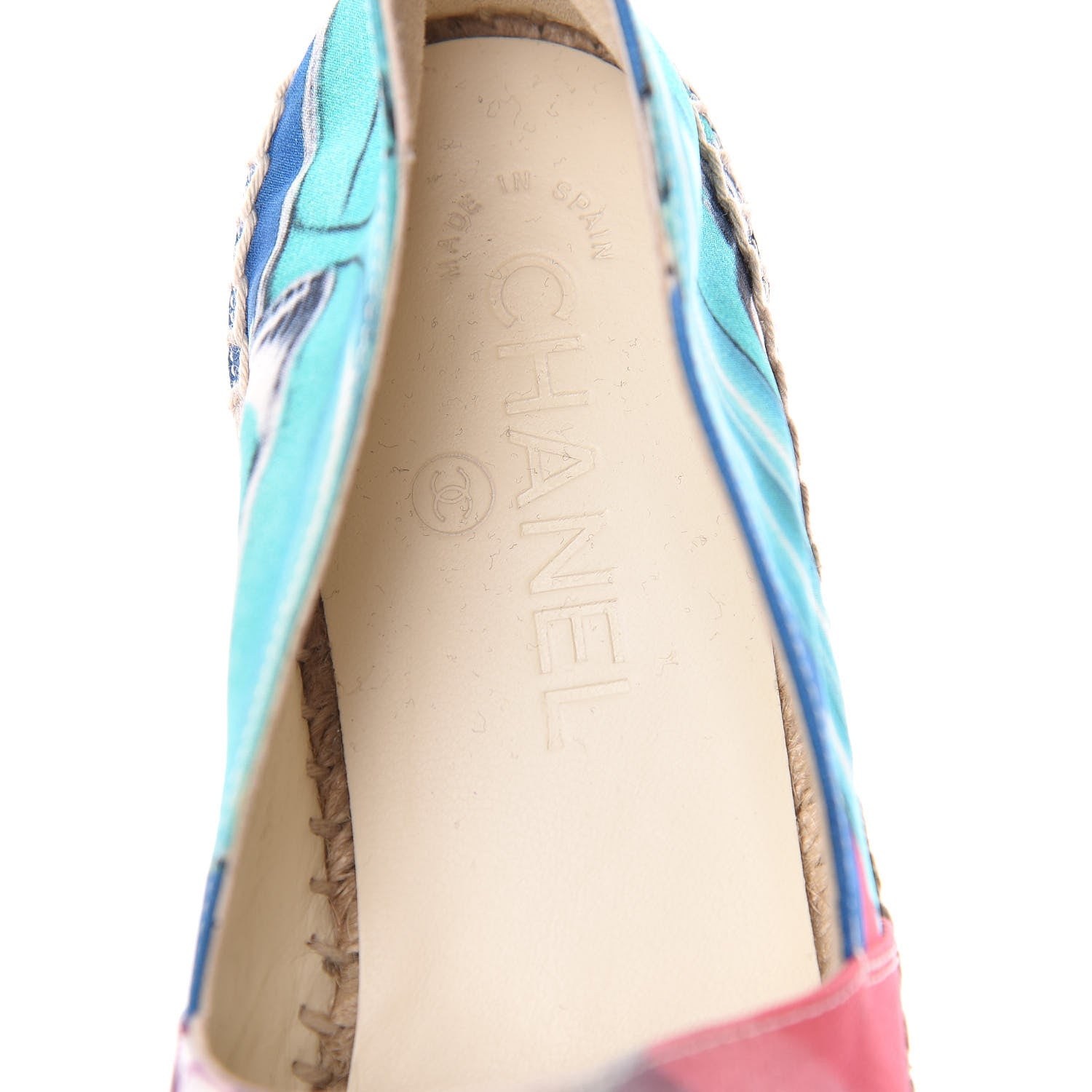 Chanel Crepe Patent CC Espadrilles 37 Multicolor Black 5 of 9