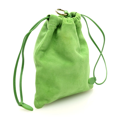 Miu Miu Suede Drawstring Pouch Apple Green 3 of 6