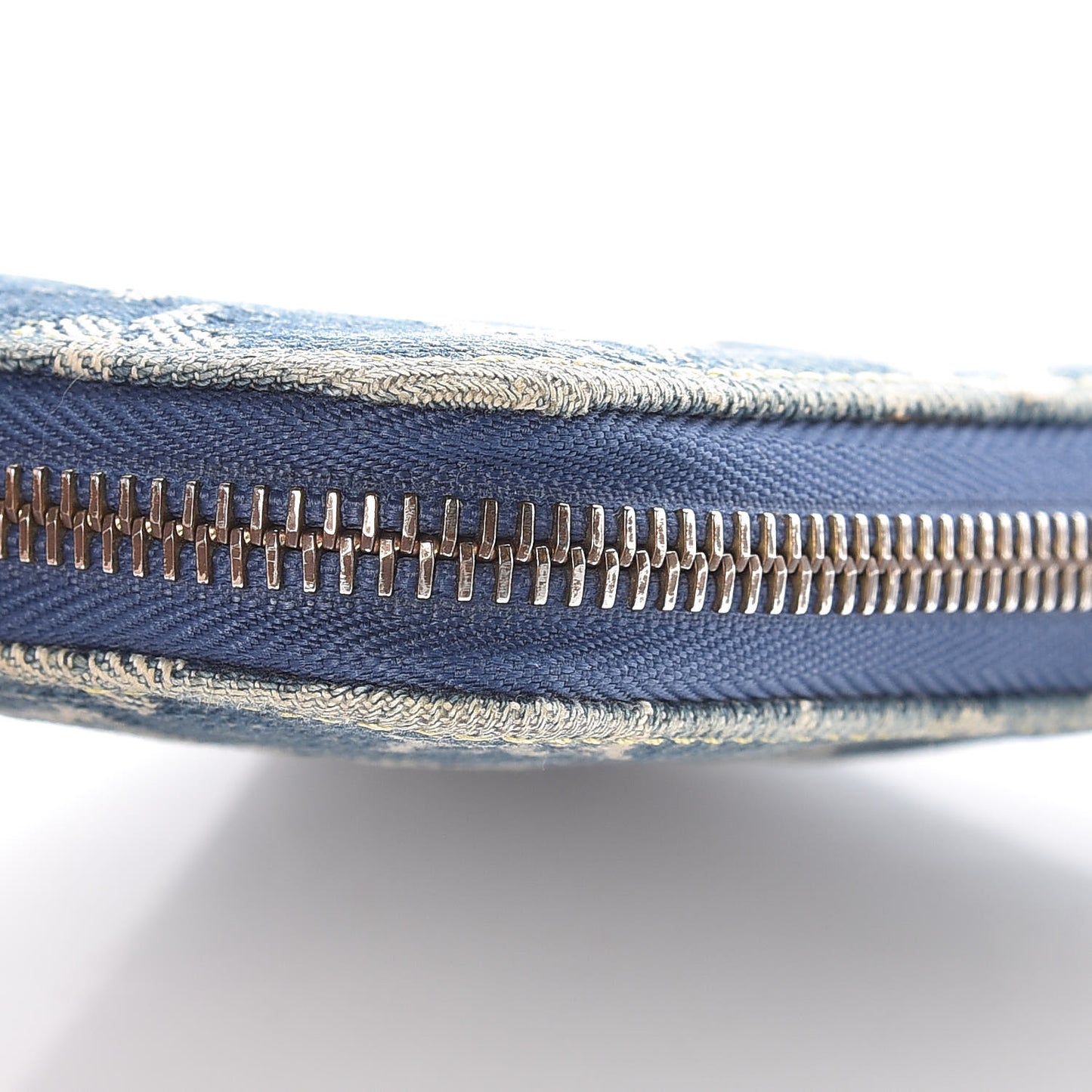 Denim Zip Compact Wallet Blue