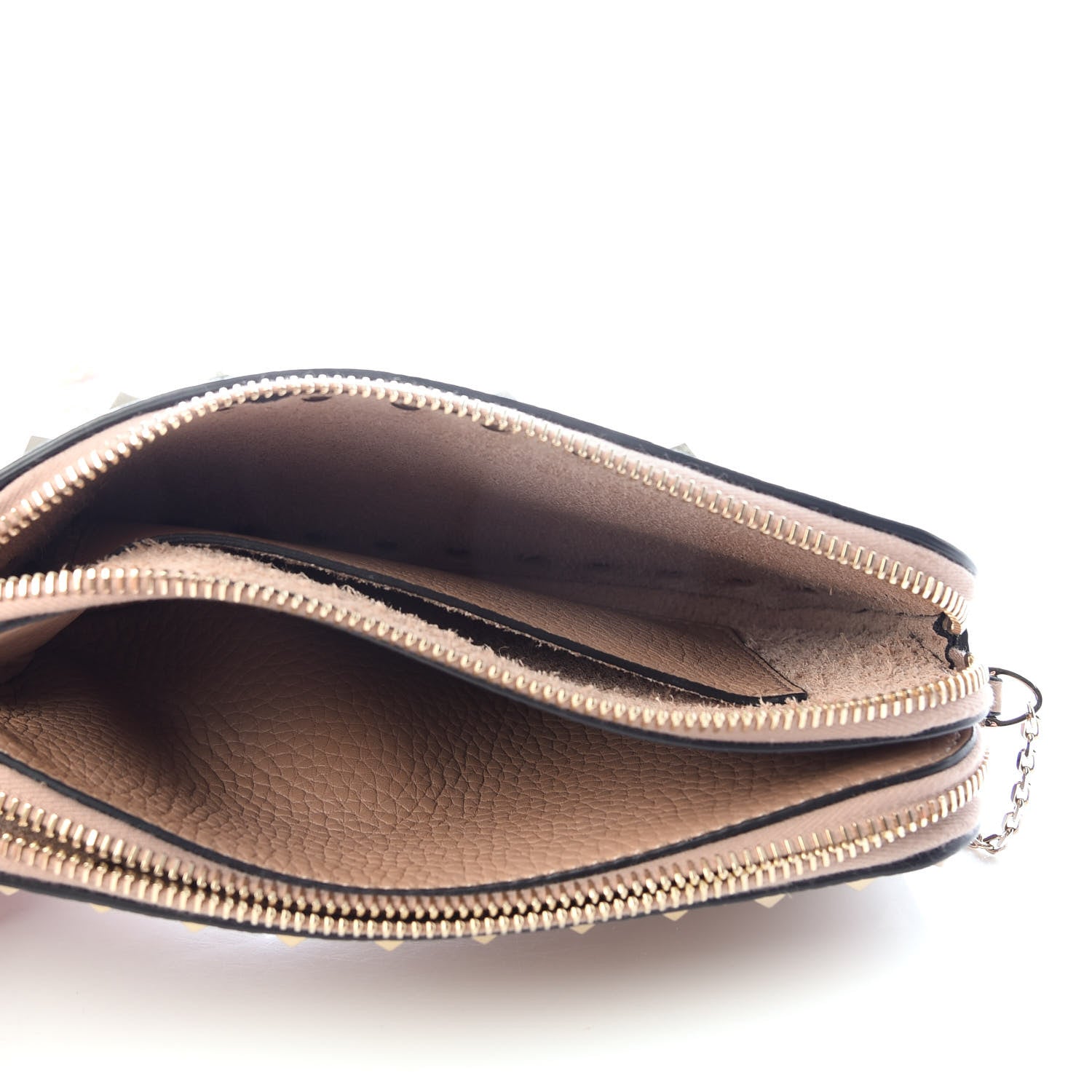 Valentino Garavani Pebbled Calfskin Rockstud Double Zip Camera Crossbody Bag Poudre 5 of 7