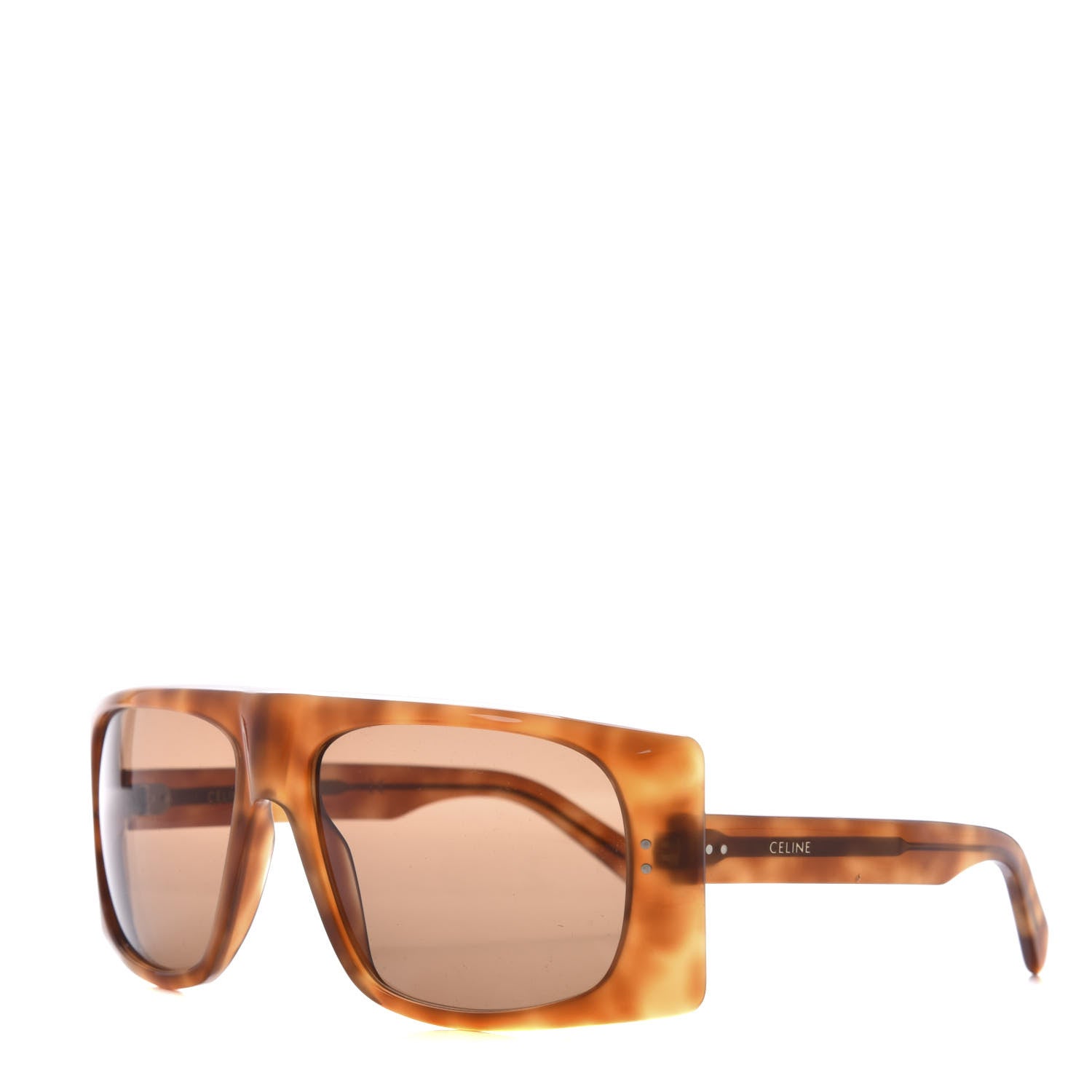 Celine Acetate Curved Flat Top Rectangular Sunglasses CL40089I Brown 1 of 6