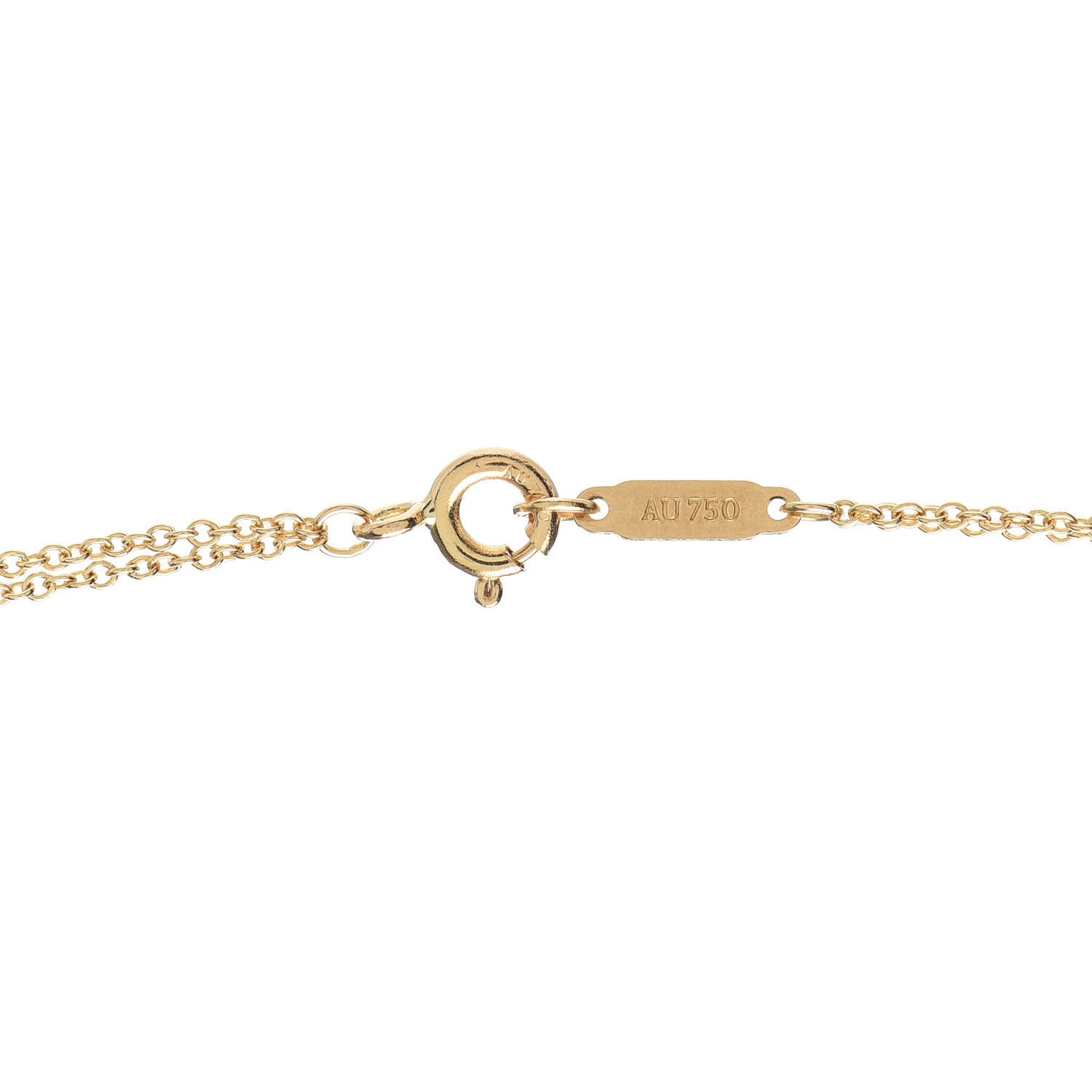 18K Yellow Gold Infinity Double Chain Pendant Necklace