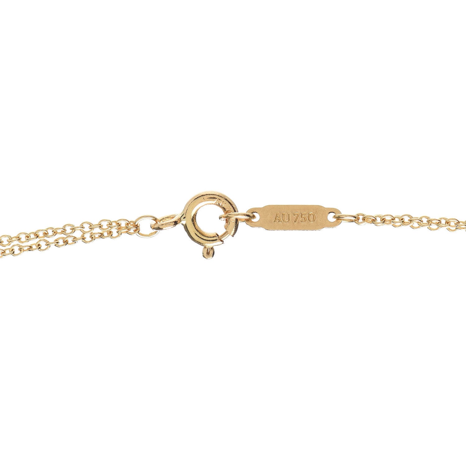 Tiffany 18K Yellow Gold Infinity Double Chain Pendant Necklace 5 of 6