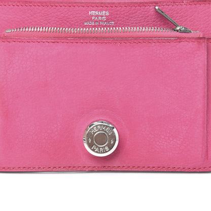 Hermes Taurillon Gaucho Dogon Compact Wallet Fuchsia 9 of 11