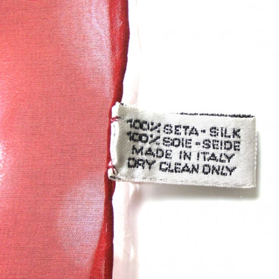 Chanel Silk Chiffon CC Bubble Scarf Red 5 of 5