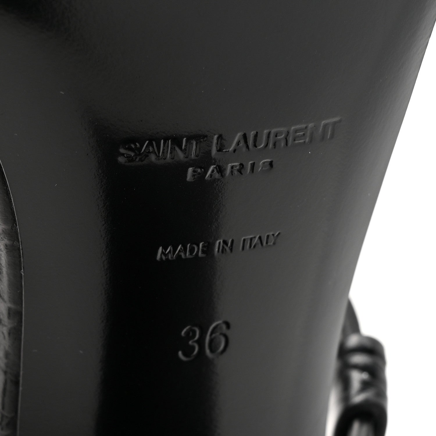 Saint Laurent Calfskin Fake Cocco Cassandra 75 Sandals 36 Black 7 of 10
