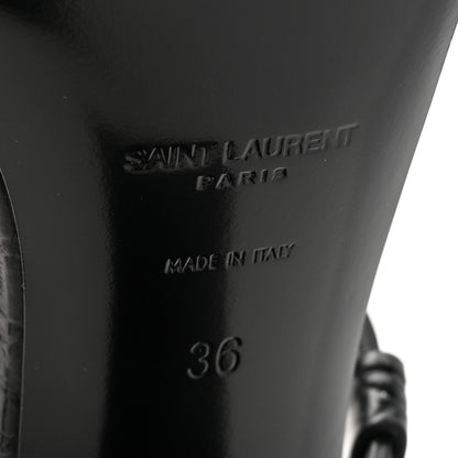 Saint Laurent Calfskin Fake Cocco Cassandra 75 Sandals 36 Black 7 of 10
