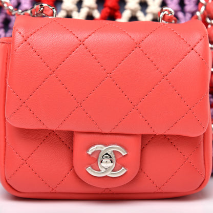 Chanel Lambskin Mixed Fibers Large Shopping Bag Red Purple White 10 of 13