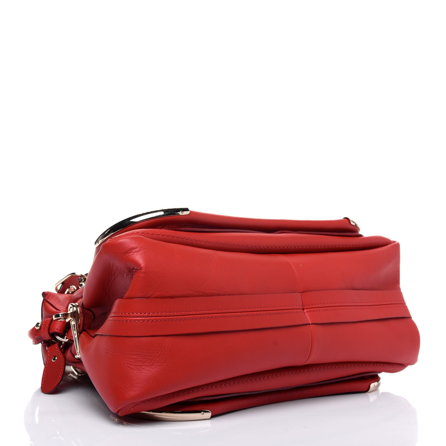 Chloe Calfskin Medium Paraty Metal Bar Trim Red 5 of 29