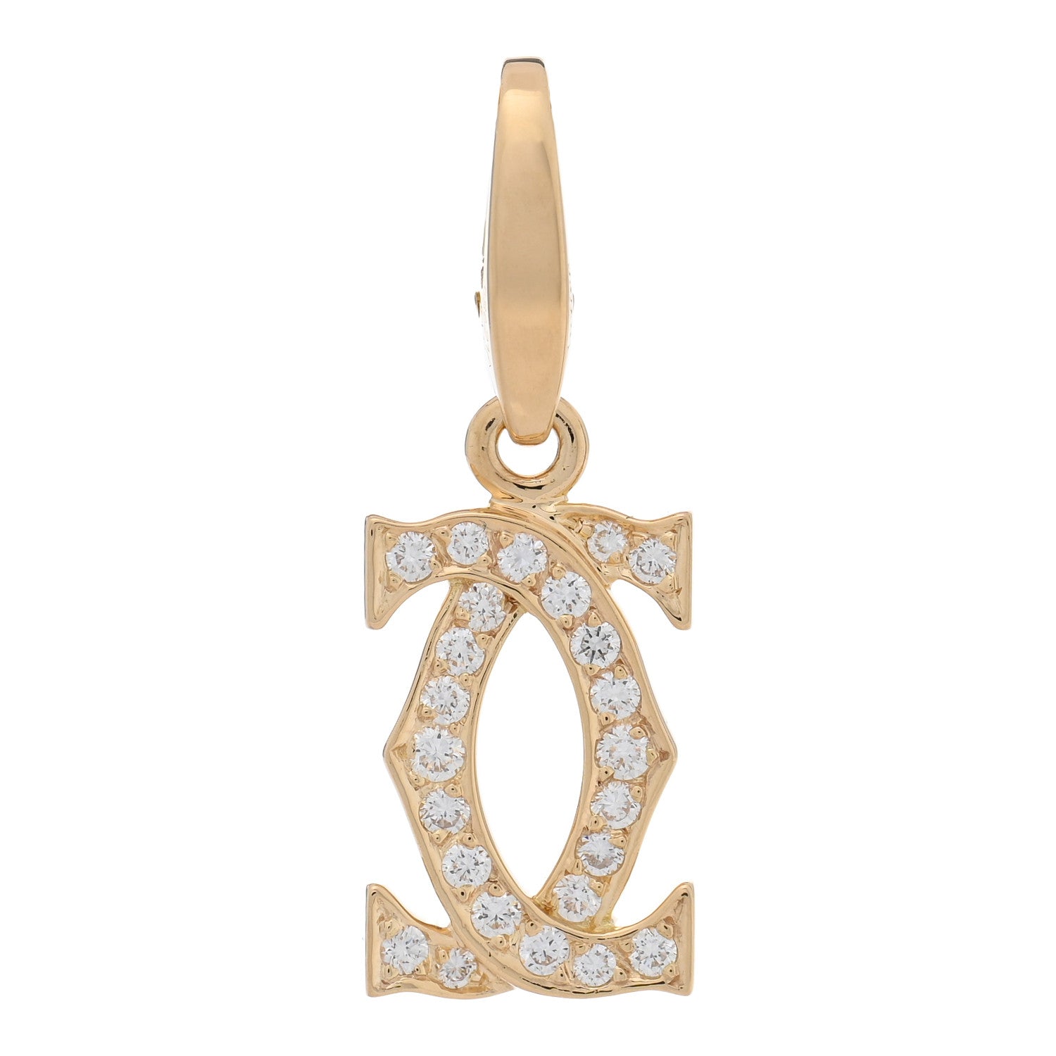 Cartier 18K Yellow Gold Diamond Logo Charm 1 of 3