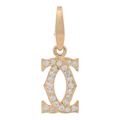Cartier 18K Yellow Gold Diamond Logo Charm 1 of 3