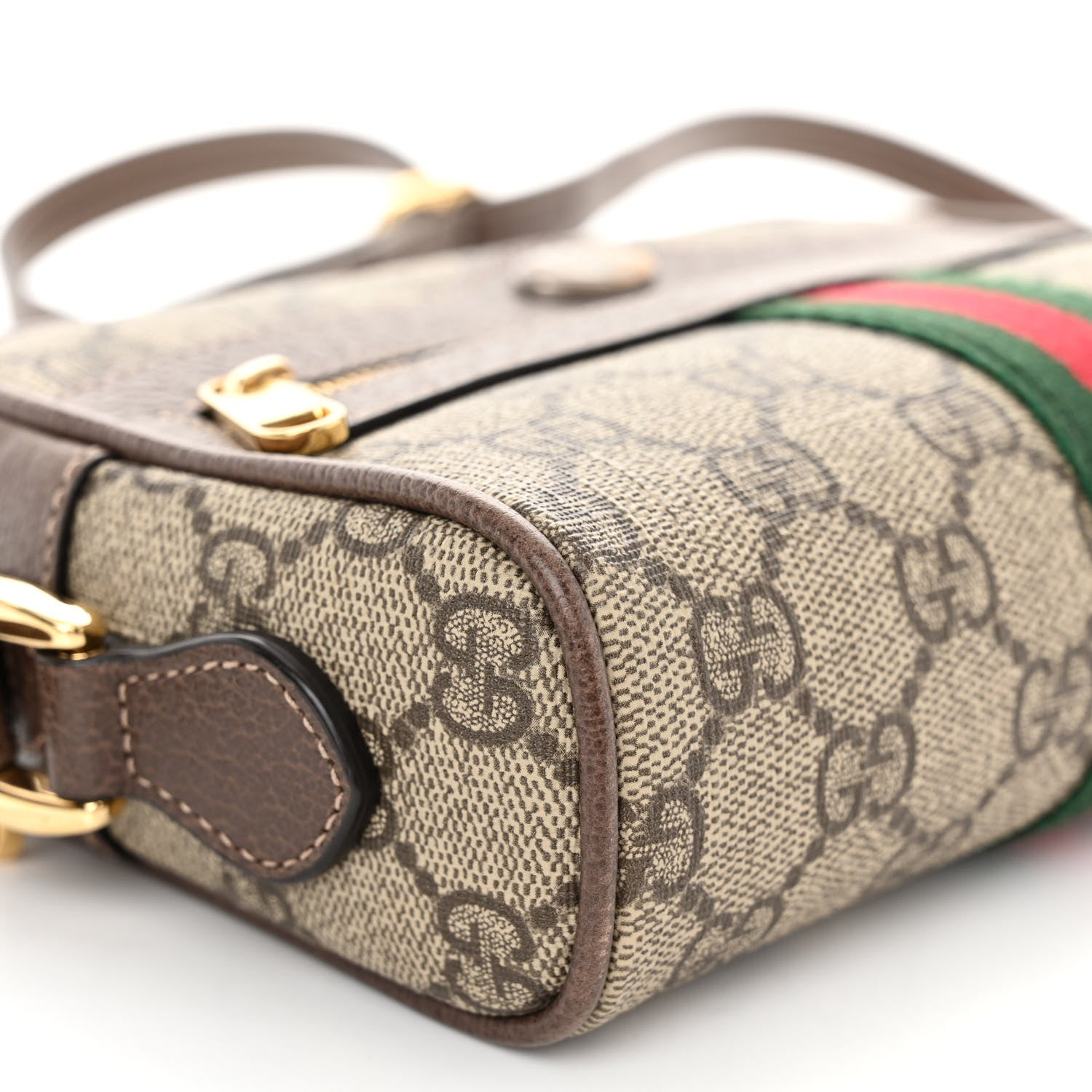 Gucci GG Supreme Monogram Web Mini Ophidia Shoulder Bag Brown 9 of 10
