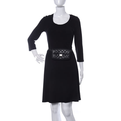 Chanel Calfskin Quilted 2.55 Reissue Flap Belt Bag Clutch Black 2 of 15