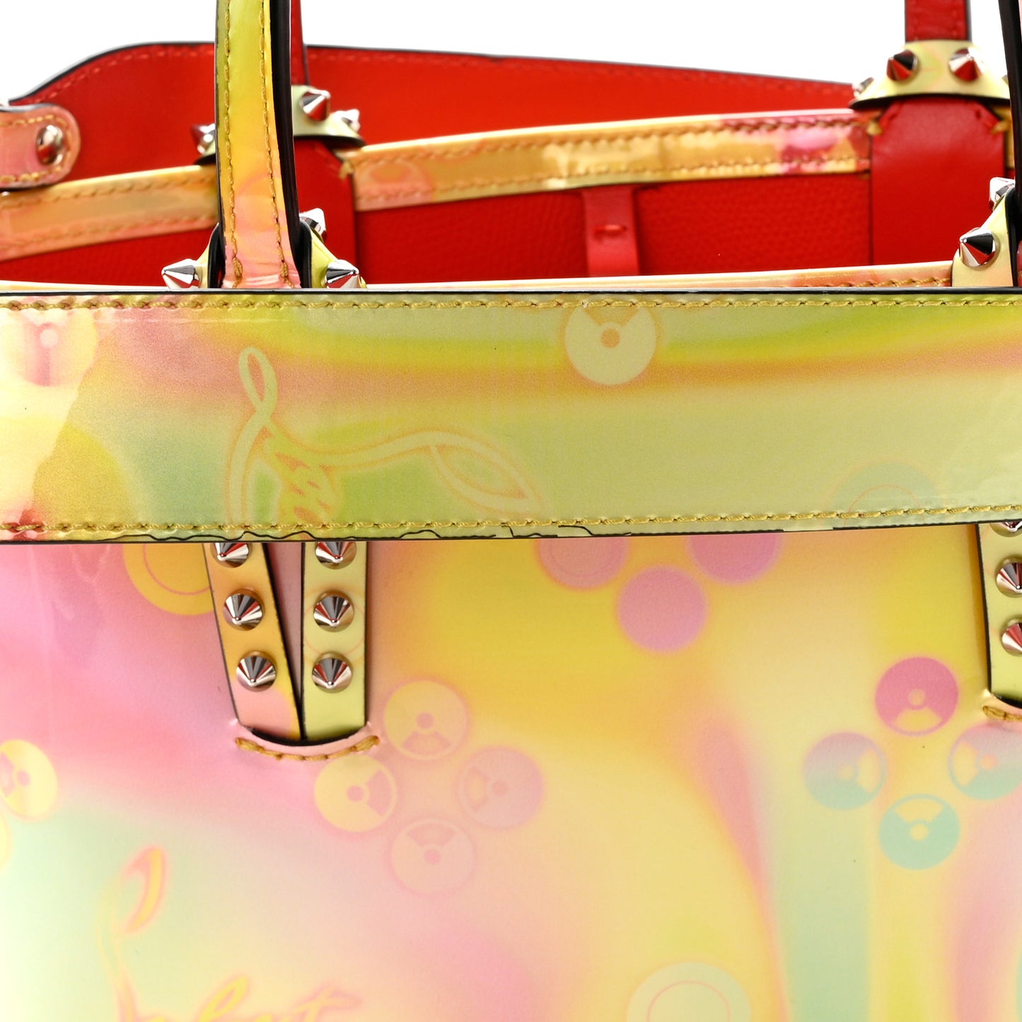 Patent Calfskin Loubinthesky Small Cabata Tote Multicolor