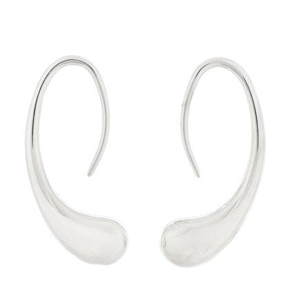 Tiffany Sterling Silver Elsa Peretti Teardrop Hoop Earrings 3 of 4