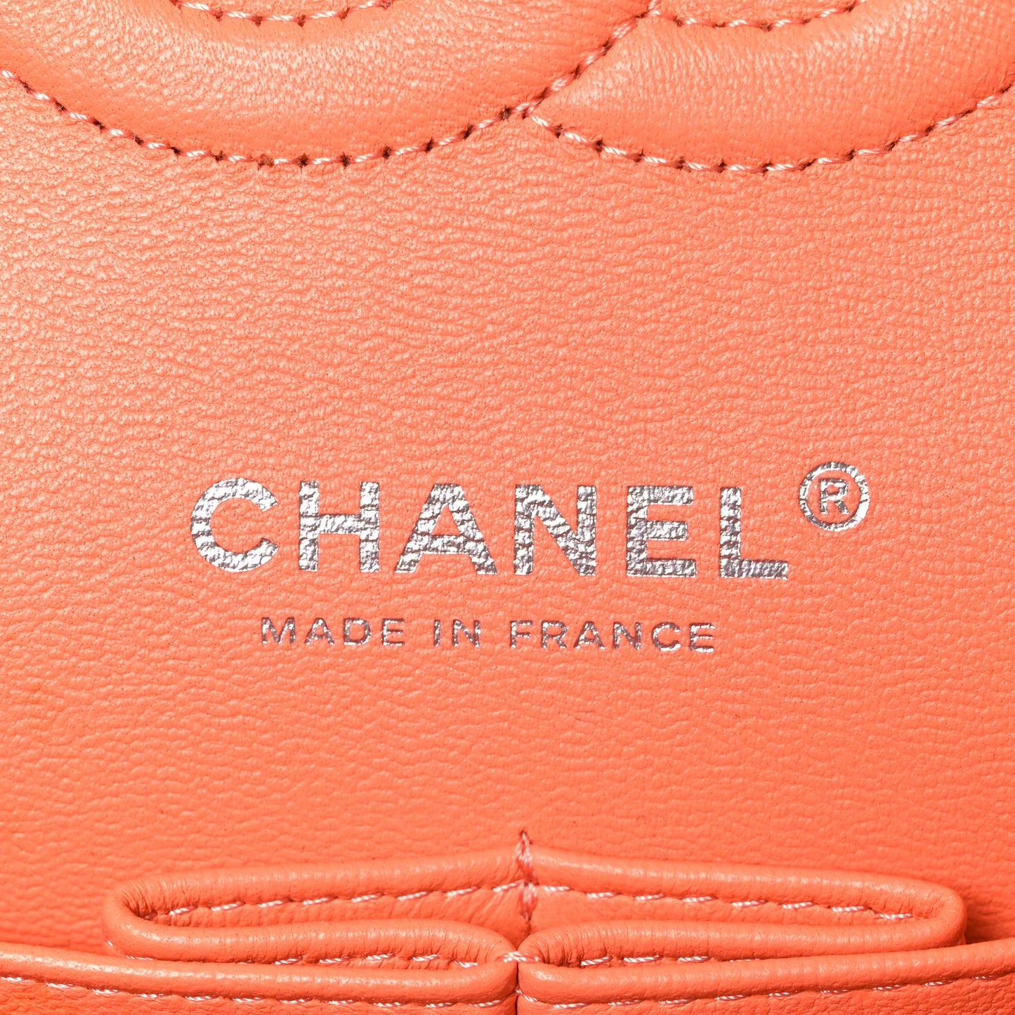 Lambskin Quilted Medium Double Flap Orange
