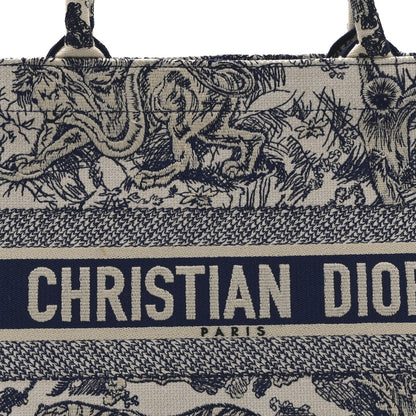Christian Dior Canvas Embroidered Medium Dioriviera Toile De Jouy Book Tote Blue 8 of 11