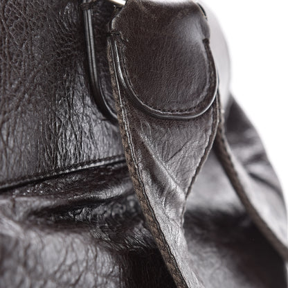 Balenciaga Agneau Classic Silver Hardware Traveler Backpack Dark Brown 22 of 23