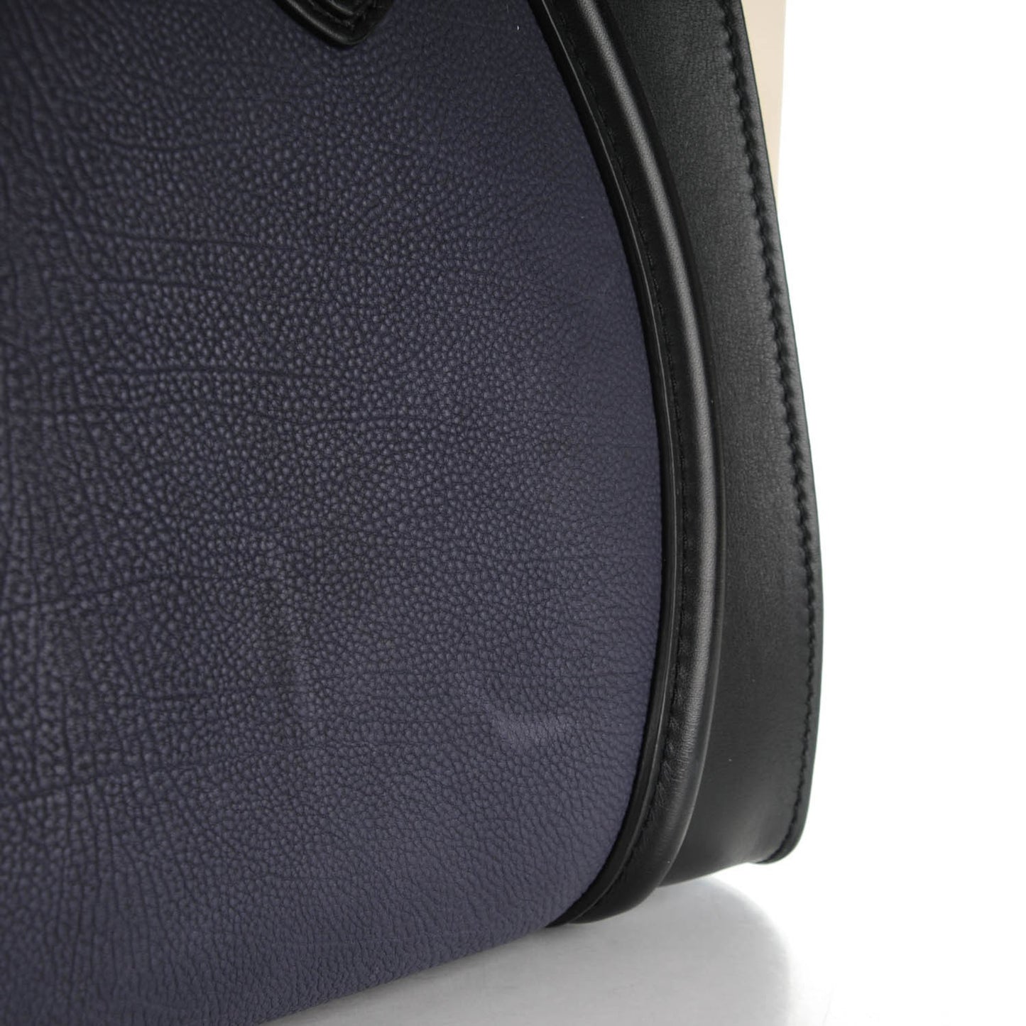 Velluto Calfskin Mini Tri-Color Luggage Navy