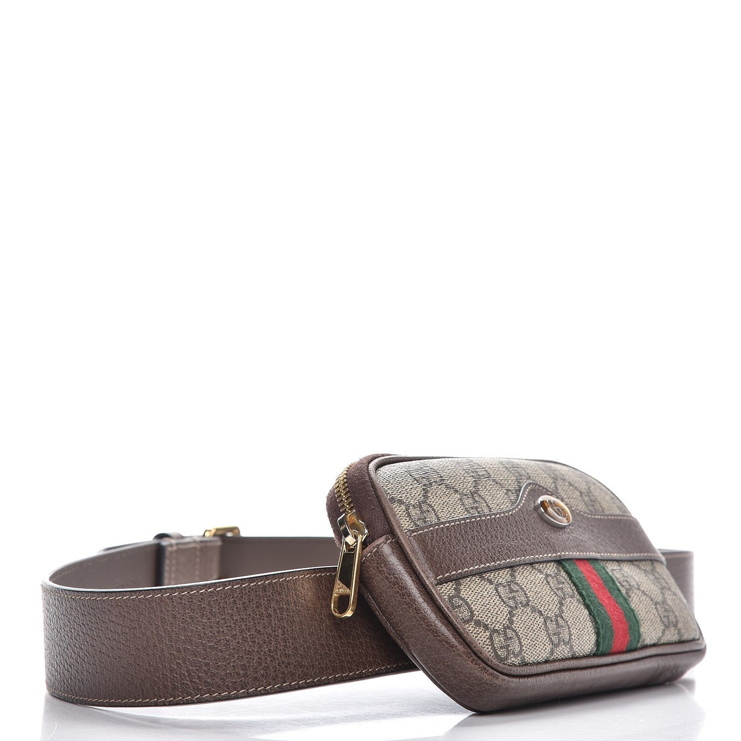 GG Supreme Monogram Ophidia Belted iPhone Case 95 38 Dark Brown