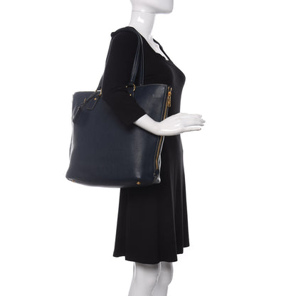 Prada Vitello Daino Side Zip Tote Baltico 2 of 11