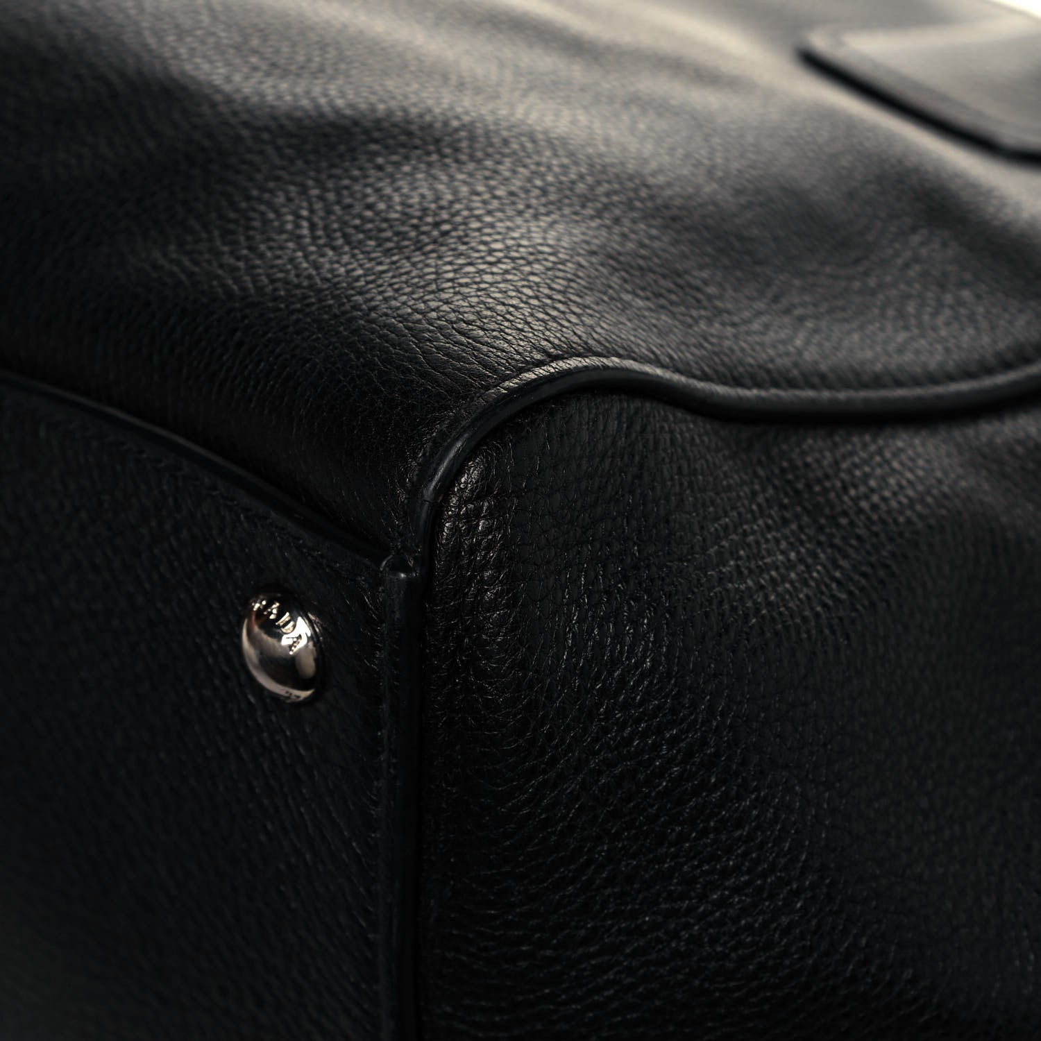 Prada Glace Calf Twin Pocket Tote Black 12 of 17