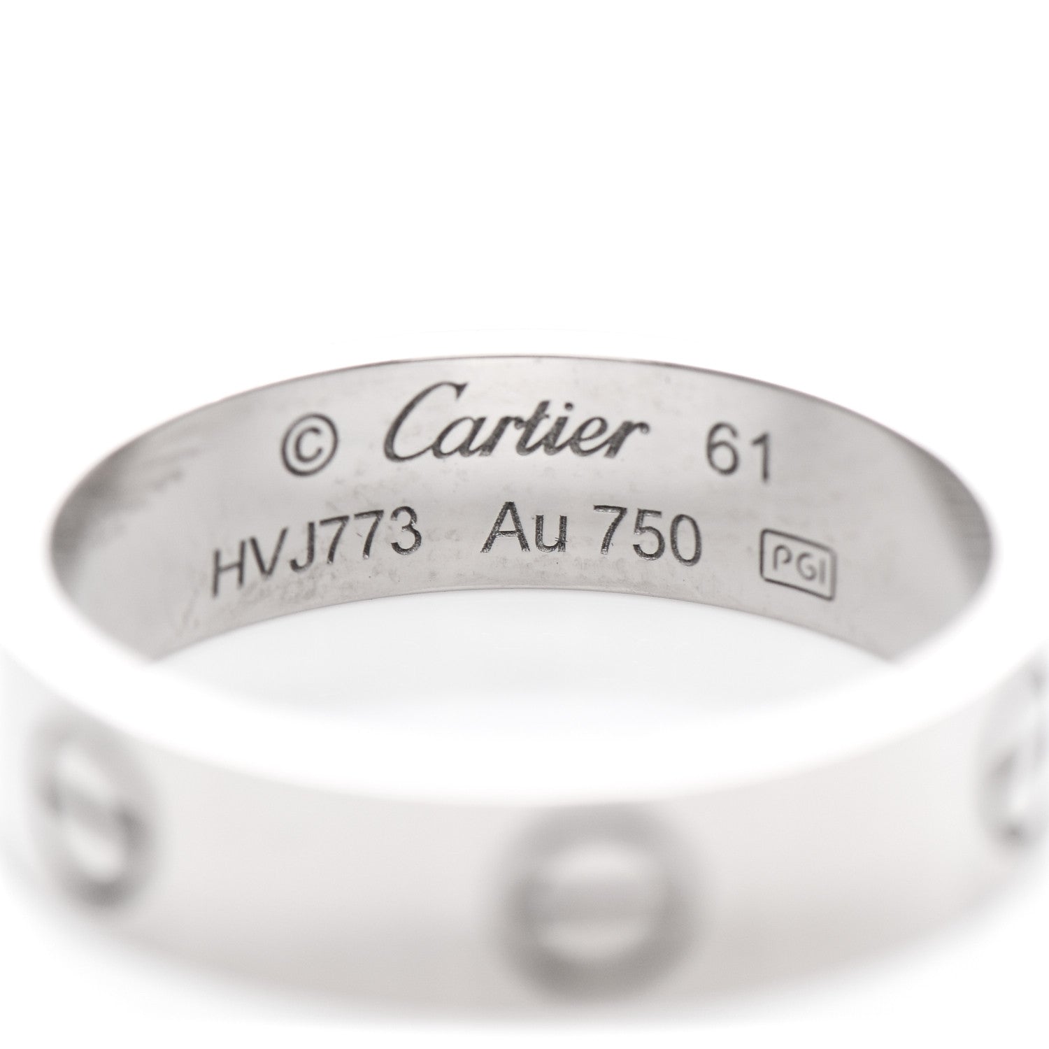 Cartier 18K White Gold 5.5mm LOVE Ring 61 9.5 4 of 4