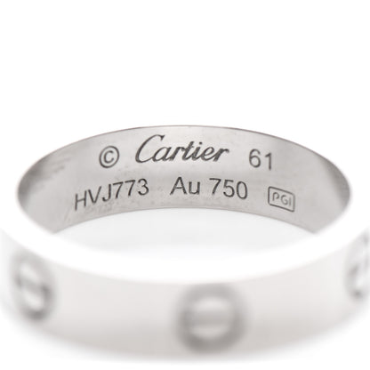 Cartier 18K White Gold 5.5mm LOVE Ring 61 9.5 4 of 4