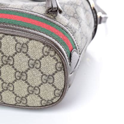 Gucci GG Supreme Monogram Web Mini Ophidia Bucket Bag Brown 6 of 11