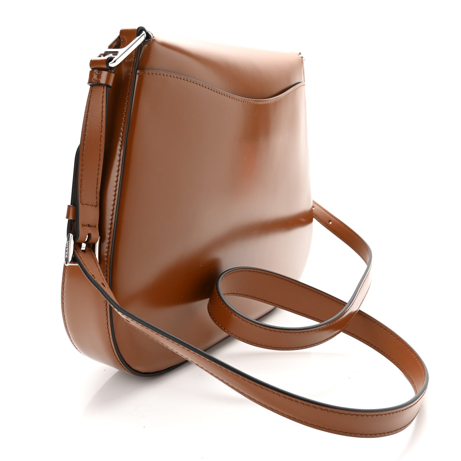 Prada Spazzolato Cleo Flap Adjustable Strap Shoulder Bag Tobacco 3 of 9