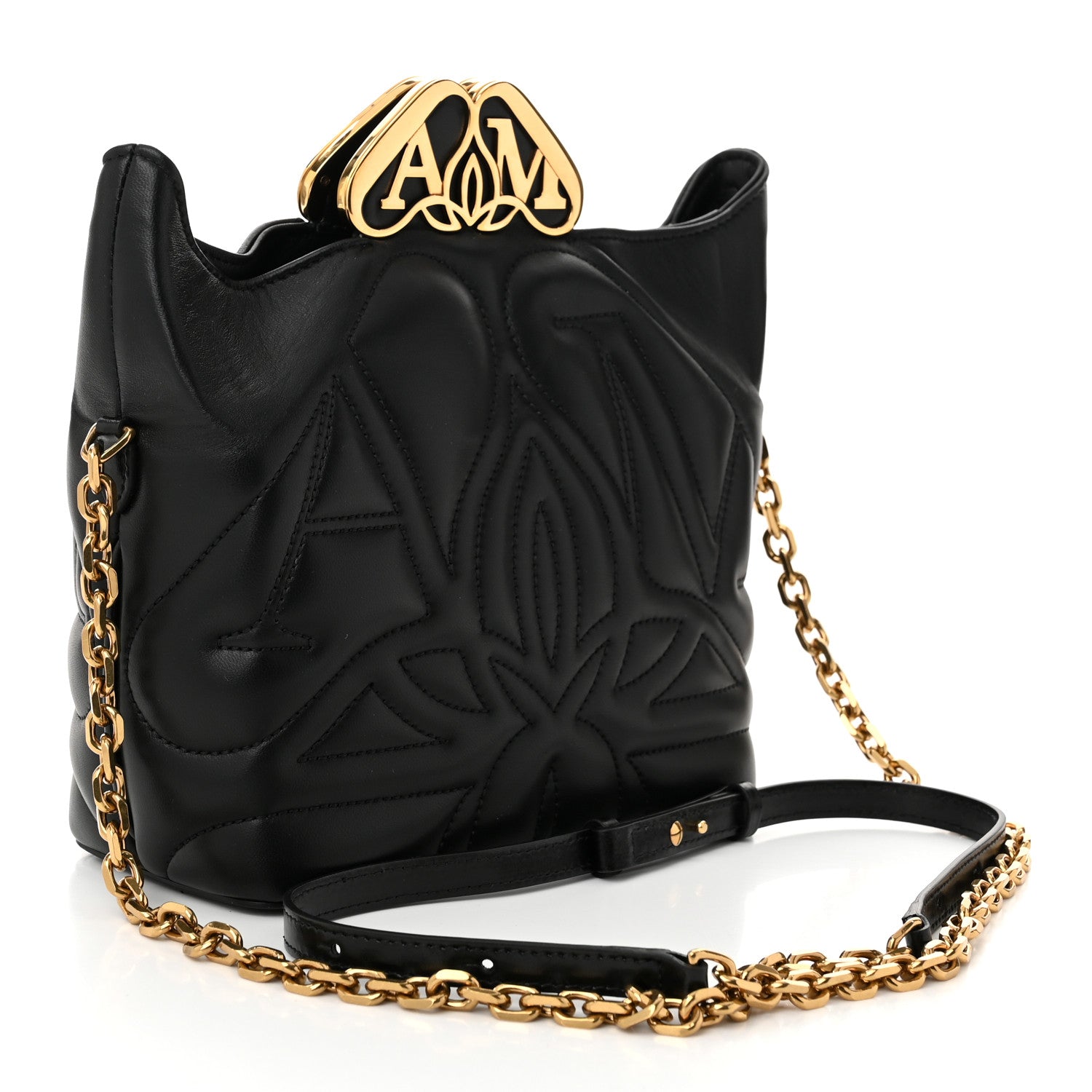 Alexander McQueen Calfskin Quilted Small The Seal Chain Crossbody Bag Black 3 of 10