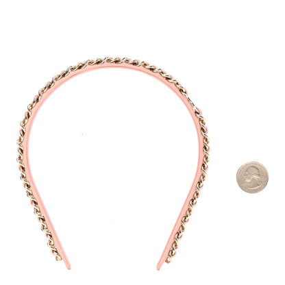 Chanel Metal Lambskin CC Turnlock Chain Headband Gold Pink 3 of 5