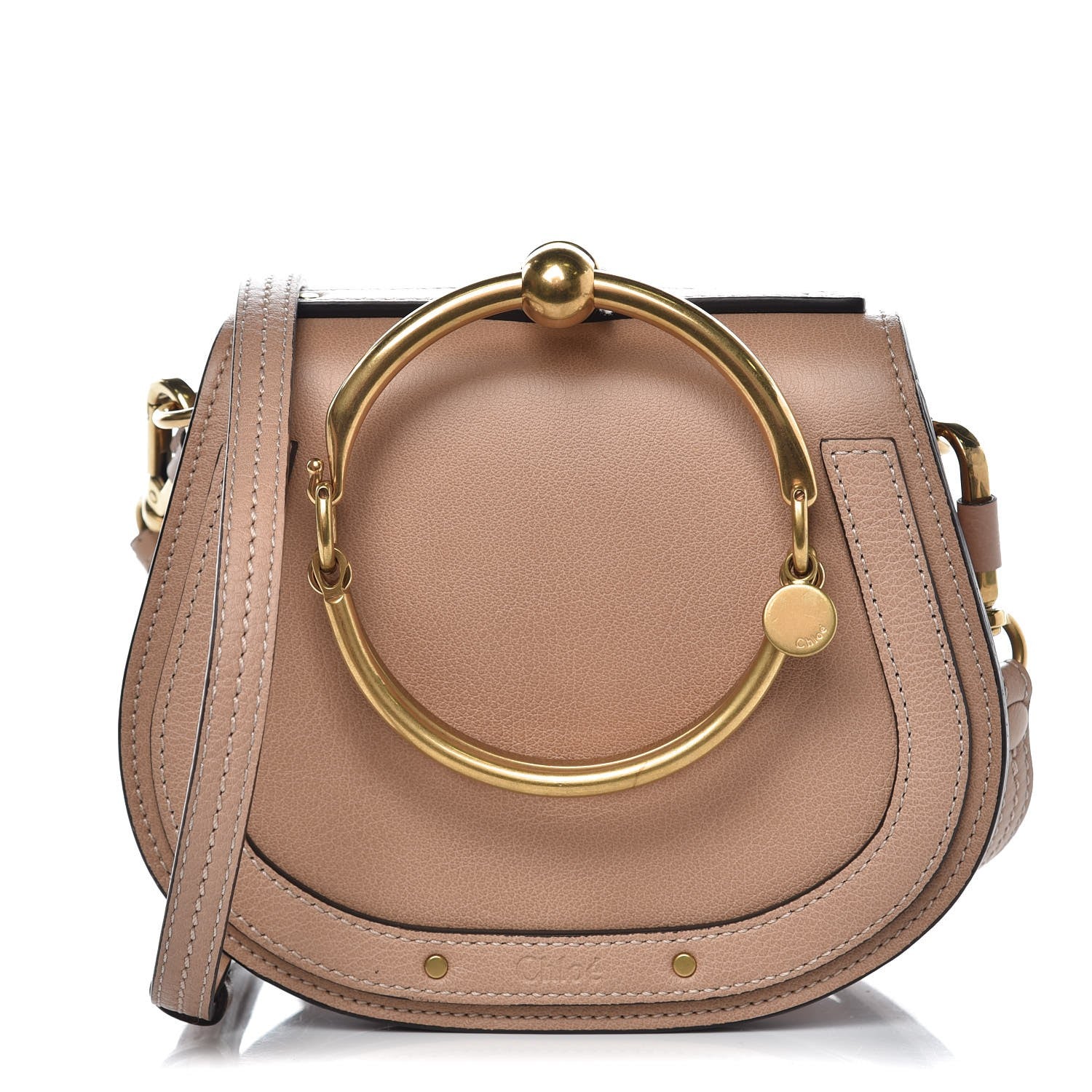 Chloe Calfskin Suede Small Nile Bracelet Bag Biscotti Beige 1 of 8