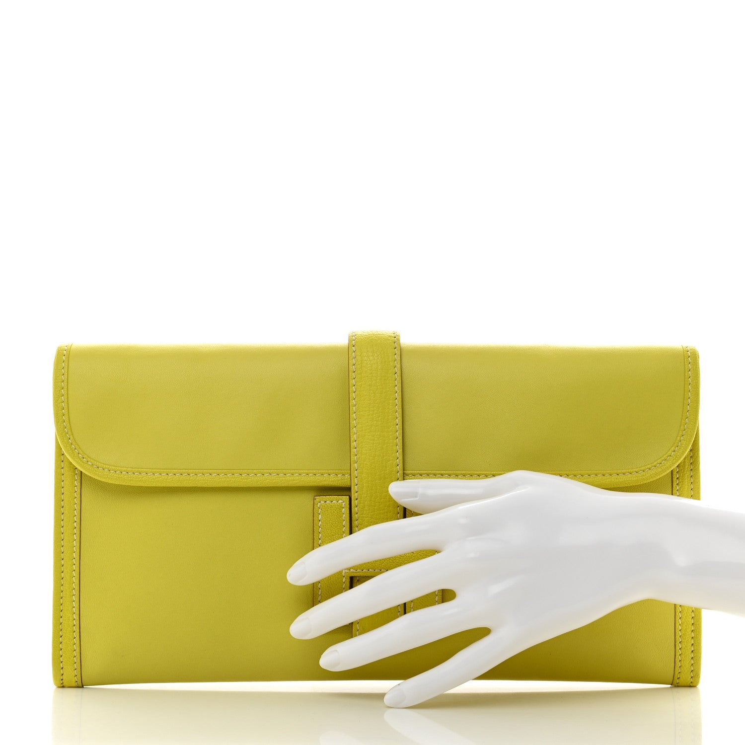Hermes Swift Jige Elan Clutch Lime 2 of 7