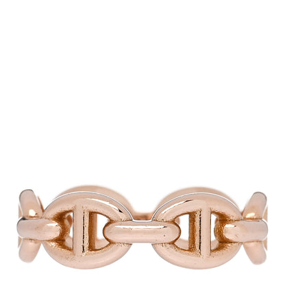 Hermes 18K Rose Gold PM Chaine d'Ancre Enchainee Ring 50 5.25 1 of 7