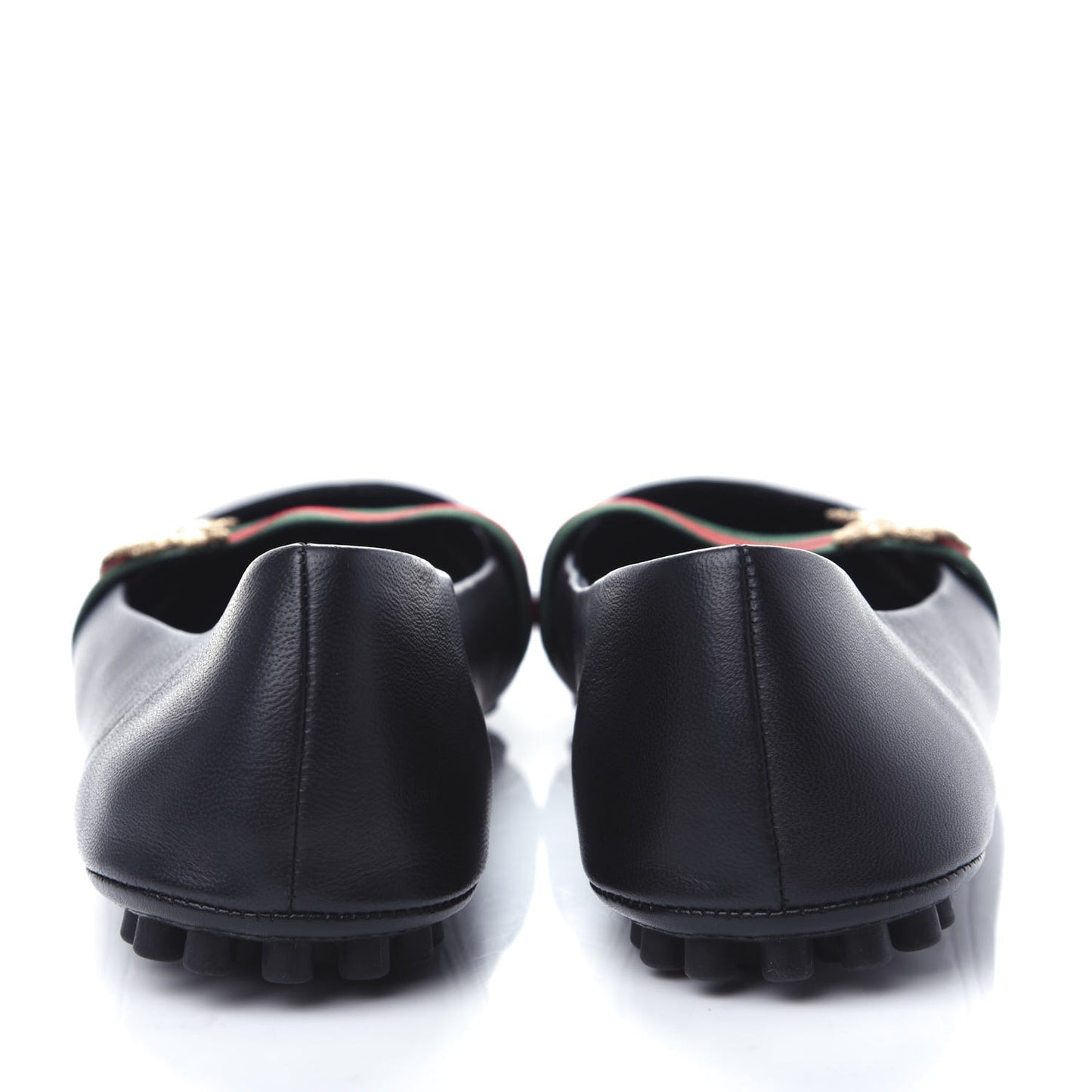 Calfskin Bayadere Bee Ballerina Flats 39 Black